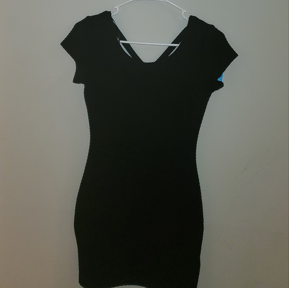 Black DIVIDED H&M Strappy Back Mini Dress